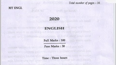 Ahsec ENGLISH paper | Ahsec ENGLISH 12th  paper 2020