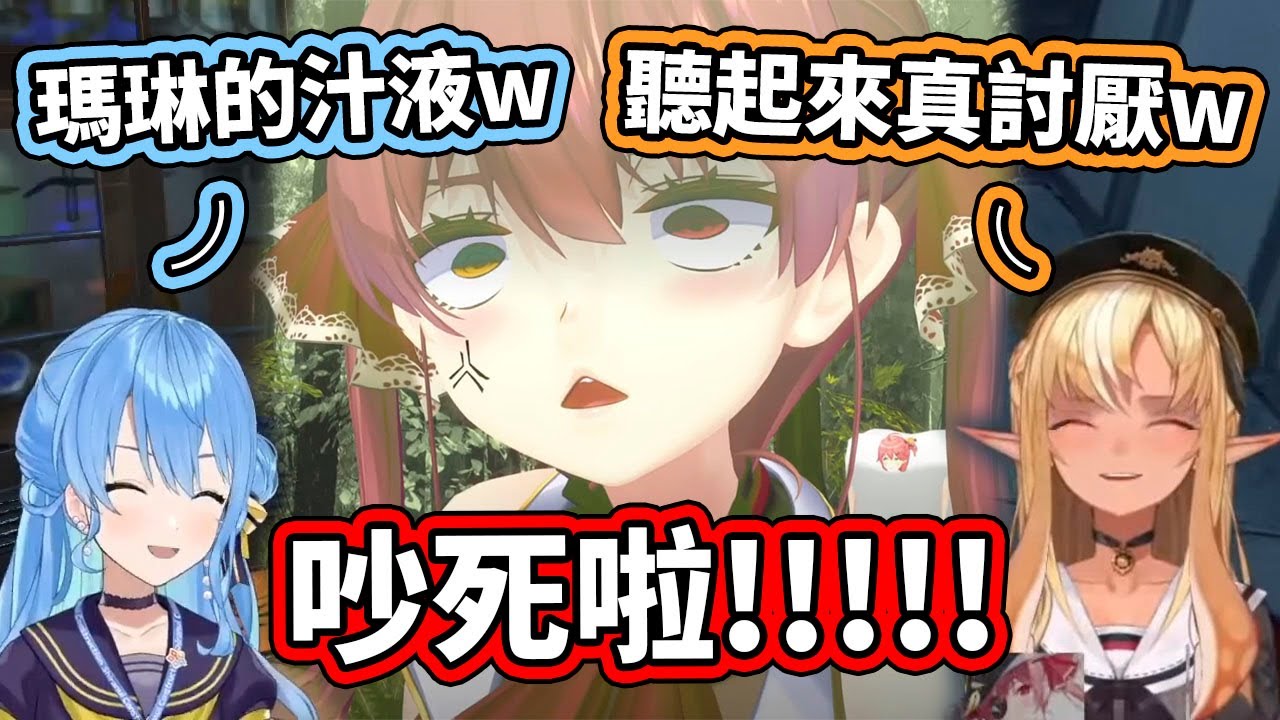 原本一直默默靜音陪玩的船長，被星火兩人給逼到開麥吐嘈，直接原地笑死www【hololive】【星街すいせい／不知火フレア／宝鐘マリン】【VTuber中文字幕】