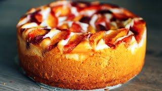 Сметанное СУФЛЕ | приготовьте вкуснейший пирог с персиками