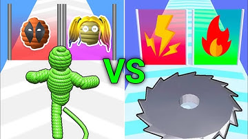 Grinder Run 3D vs Rope Man Run All Levels Speedrun Gameplay walkthrough Android iOS Ep1