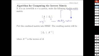 Week10 Page17 Computing the Inverse Matrix
