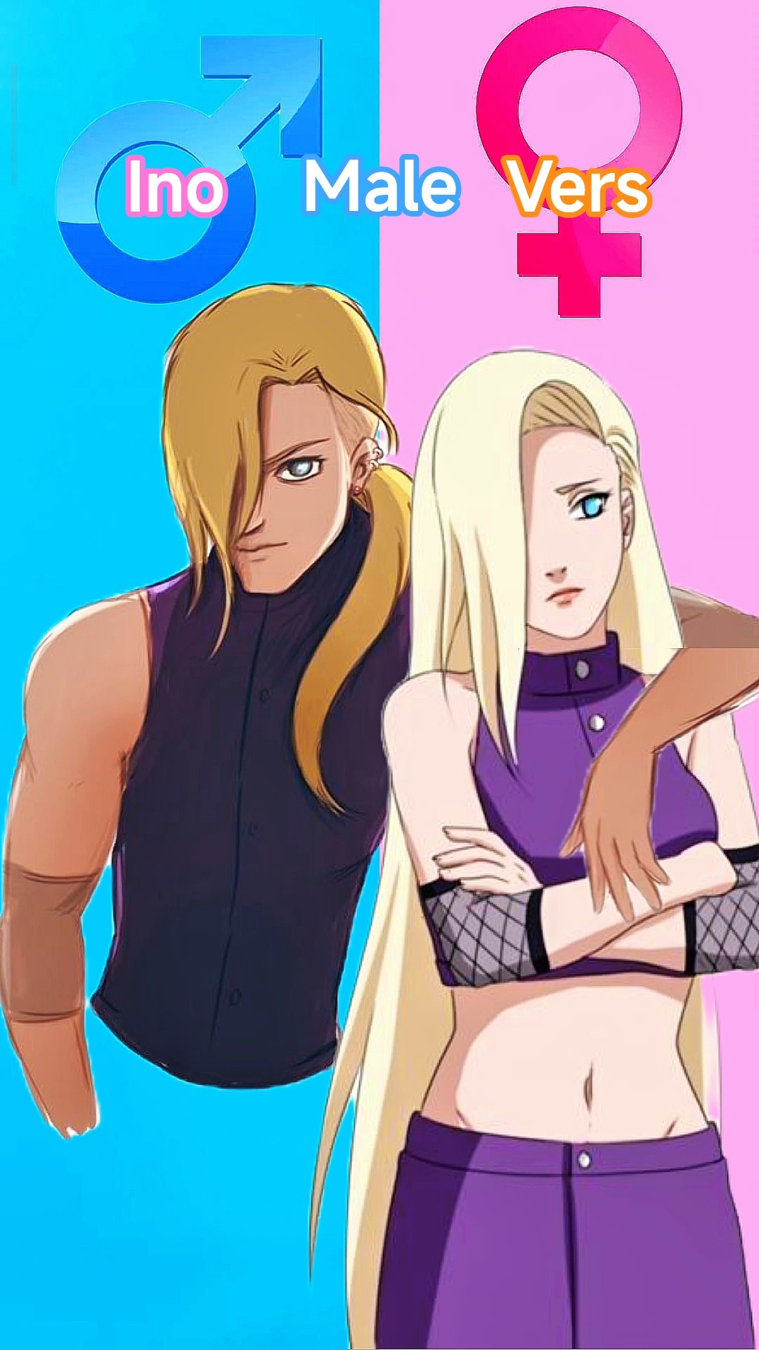 INO💛 MALE 🩵 VERSIONS💞 LIKE AND SUBSCRIBE♥️#ino #anime #naruto