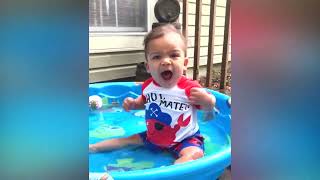 4 Babies Playing Water In The Pool #3   Kudo Funny Laugh