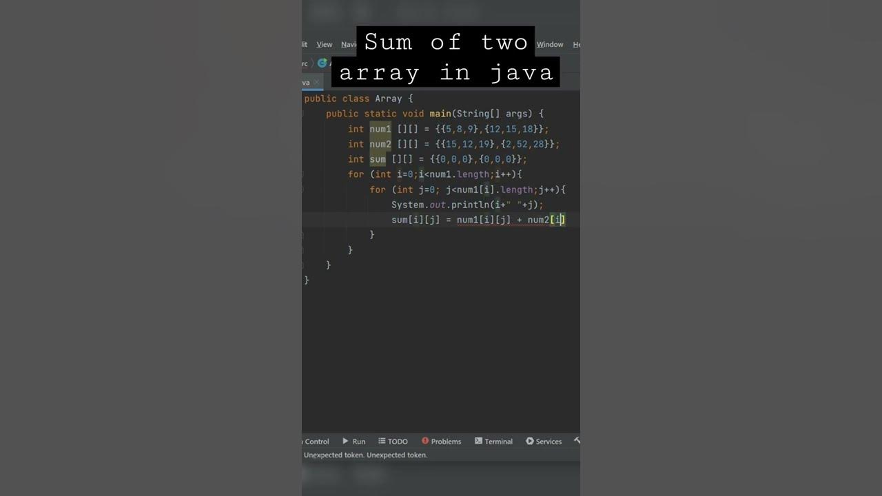 Java program sum of two array || 2D array sum || Sum of array || # ...