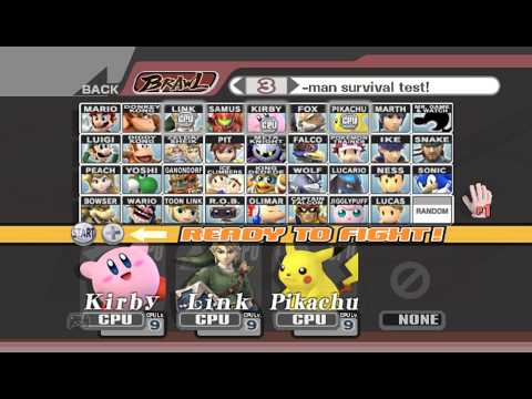 Super Smash Bros. Brawl - Battle #143: Kirby vs Link vs Pikachu