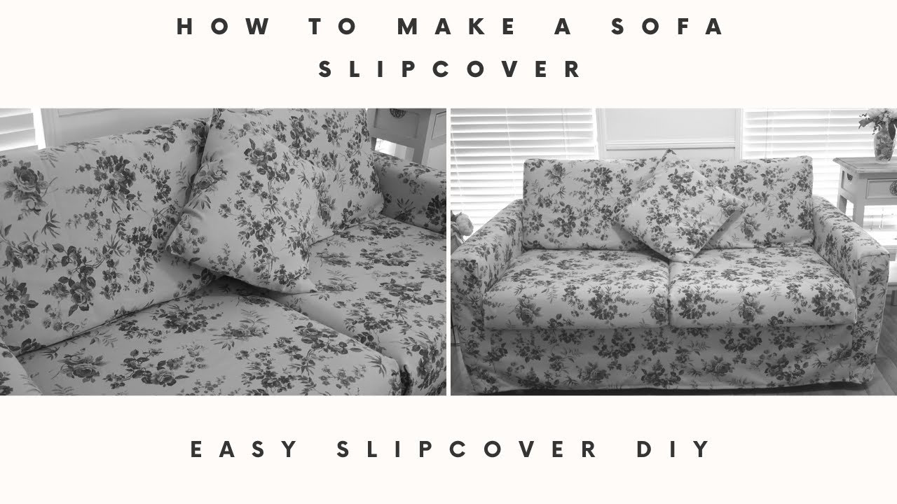 How to Make a Sofa Slipcover ~ Affordable Sofa Slipcover DIY ~ Sewing ...