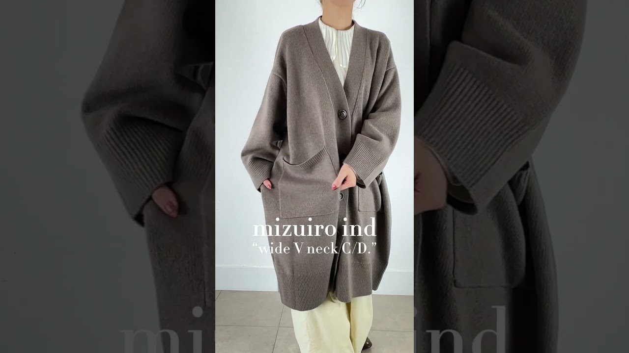 2025秋冬】mizuiro ind (ミズイロインド) wide V neck C/D 2color 4