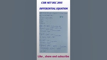 Shorts | #3 | CSIR NET DEC 2015  |  ORDINARY DIFFERENTIAL EQUATIONS   | NA Math Study
