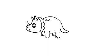Sevimli küçük bir dinozor çizmek * Kolay çocuk çizimleri *Adım adım çizim