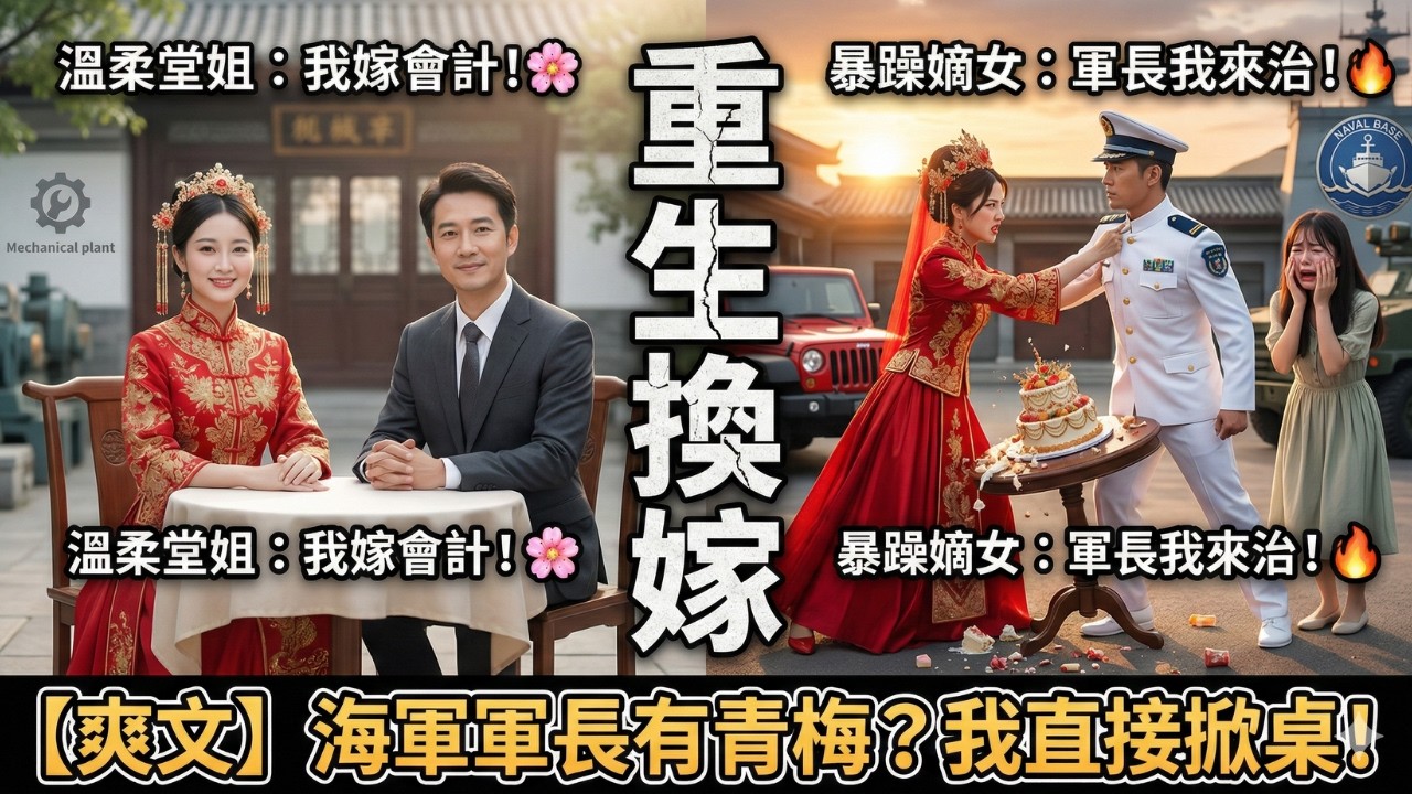 【重生換嫁】溫柔堂姐嫁給冷酷軍長，冷戰50年？這輩子我換她：敢陪青梅過生日？看我不掀了妳的軍長辦公桌！🔥