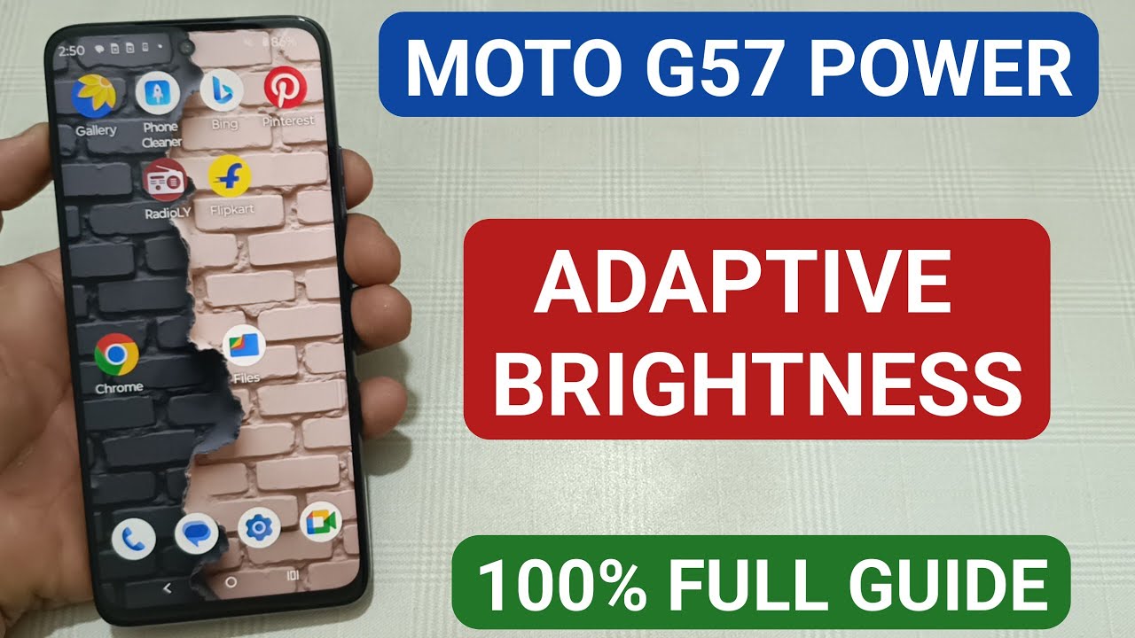 Moto g57 power mein adaptive brightness use kare
