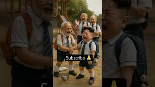 Modi vs Kim Fight in School Playground ! 🤯 Trump & Putin Cheer | #modi #funny #shorts #viral #ai
