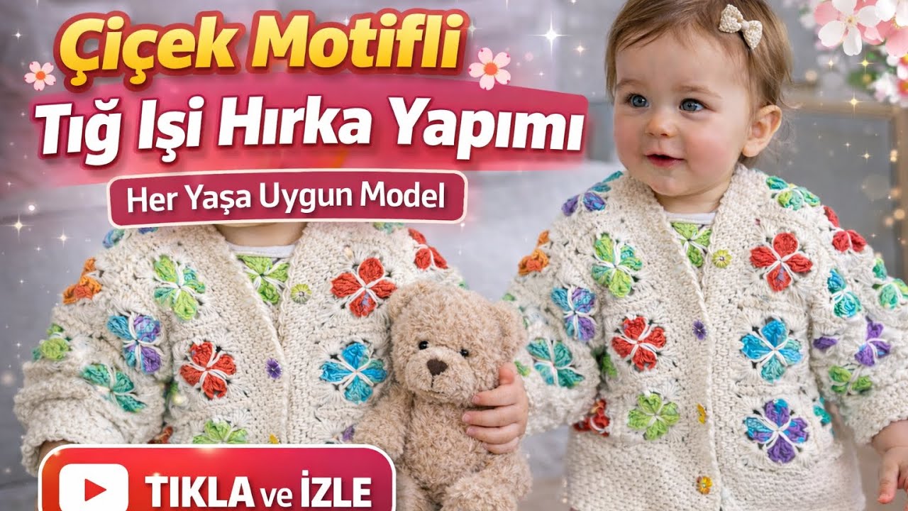 Вязание кардигана крючком с цветочными мотивами 🌸 Пошаговое описание для всех возрастов