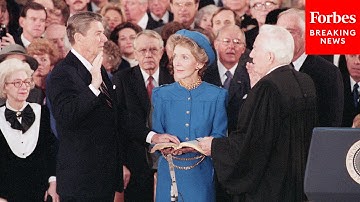 FLASHBACK: President Reagan Delivers Second Inaugural Address Indoors Due To Cold Weather