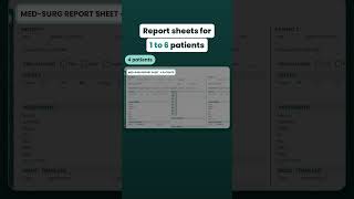 Nurse Report Sheet Template for 1 to 6 Patients: Med-Surg, ICU and ER