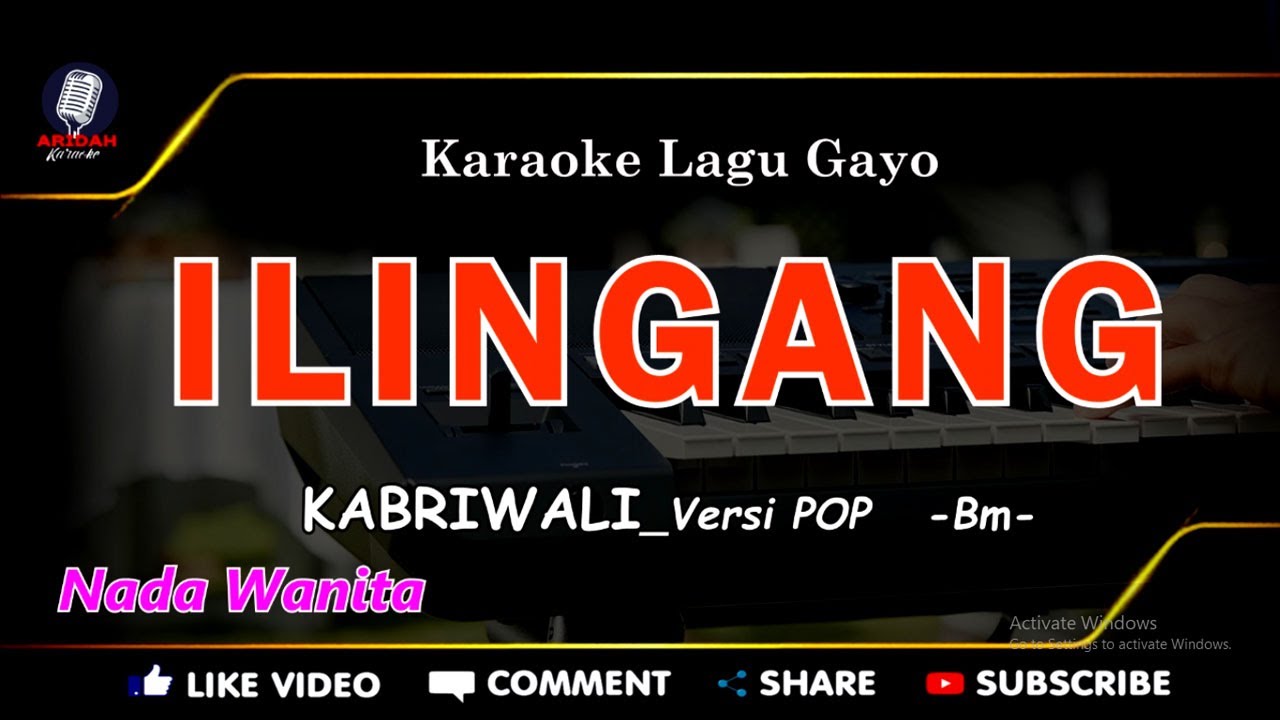Karaoke Lagu Gayo ILINGANG Nada Cewek Kabriwali