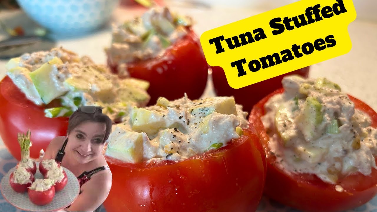 Tuna salad stuffed Tomatoes for Lunch/ Budget Recipe Plus Grocery Store