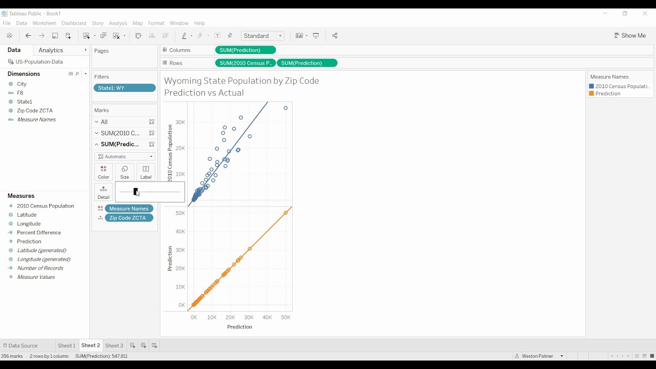 Tableau Tutorial - Modified trend line for comparing performance to ...