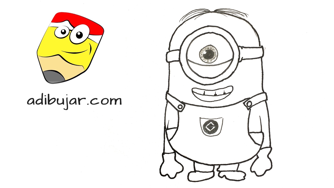 Cómo dibujar un Minion de un ojo (Stuart) a lápiz paso a paso - thptnganamst.edu.vn