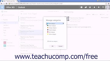 Outlook Web App Tutorial Creating and Managing Categories 2015 Microsoft Training
