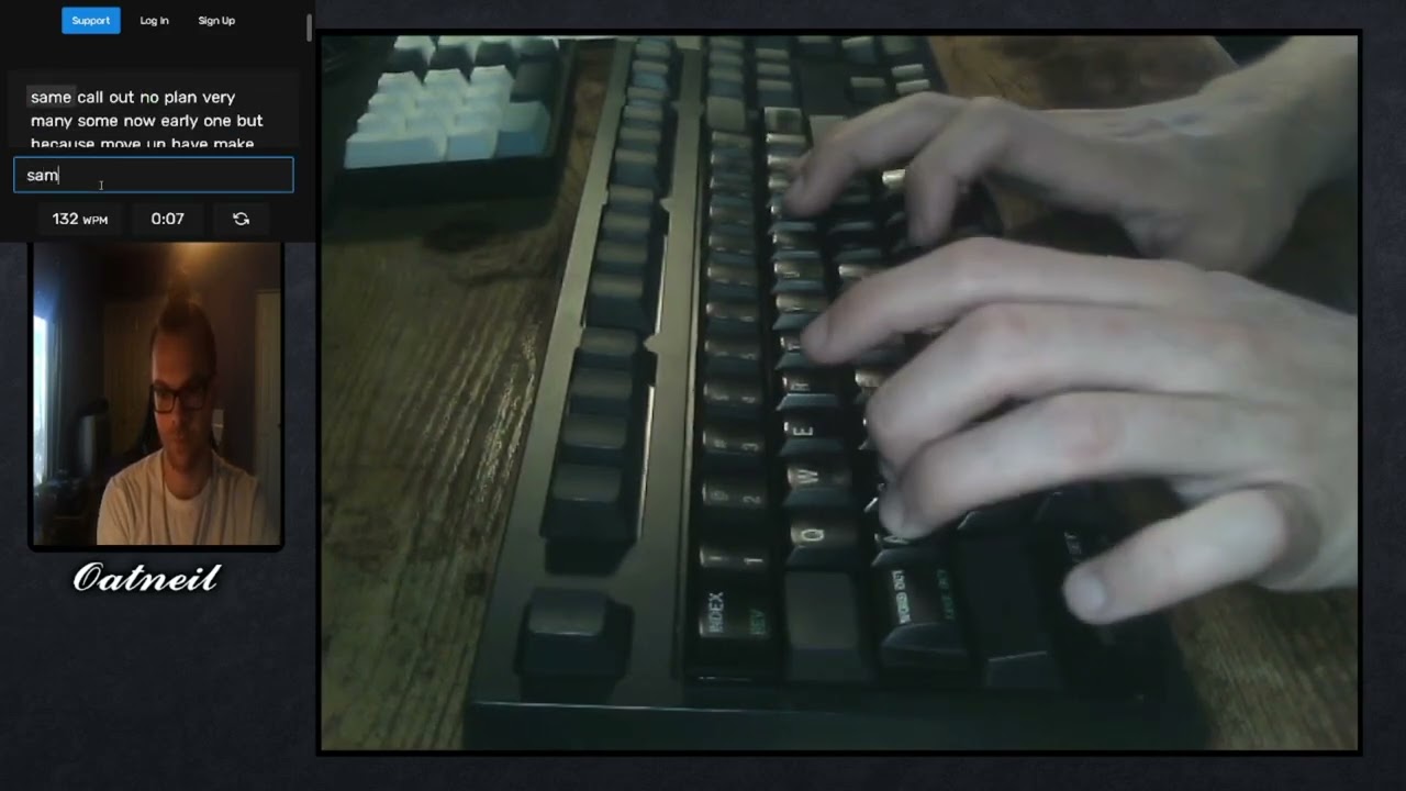 Realforce R2 55g (Topre) with Brother AX-22 Keycaps Sound Test Mic on desk