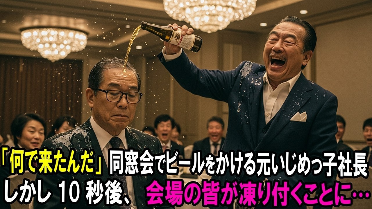 「まだ実家暮らしか？w」同窓会でビールをかけた元いじめっ子社長…10秒後、会場全体が凍り付いた理由とは