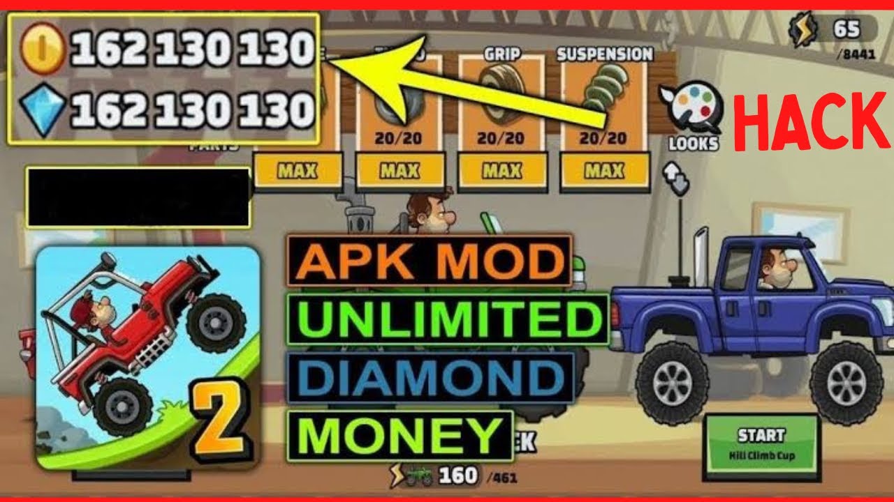 Hill Climb Racing Mod Apk Hack Unlimited Coins Money Unlimited