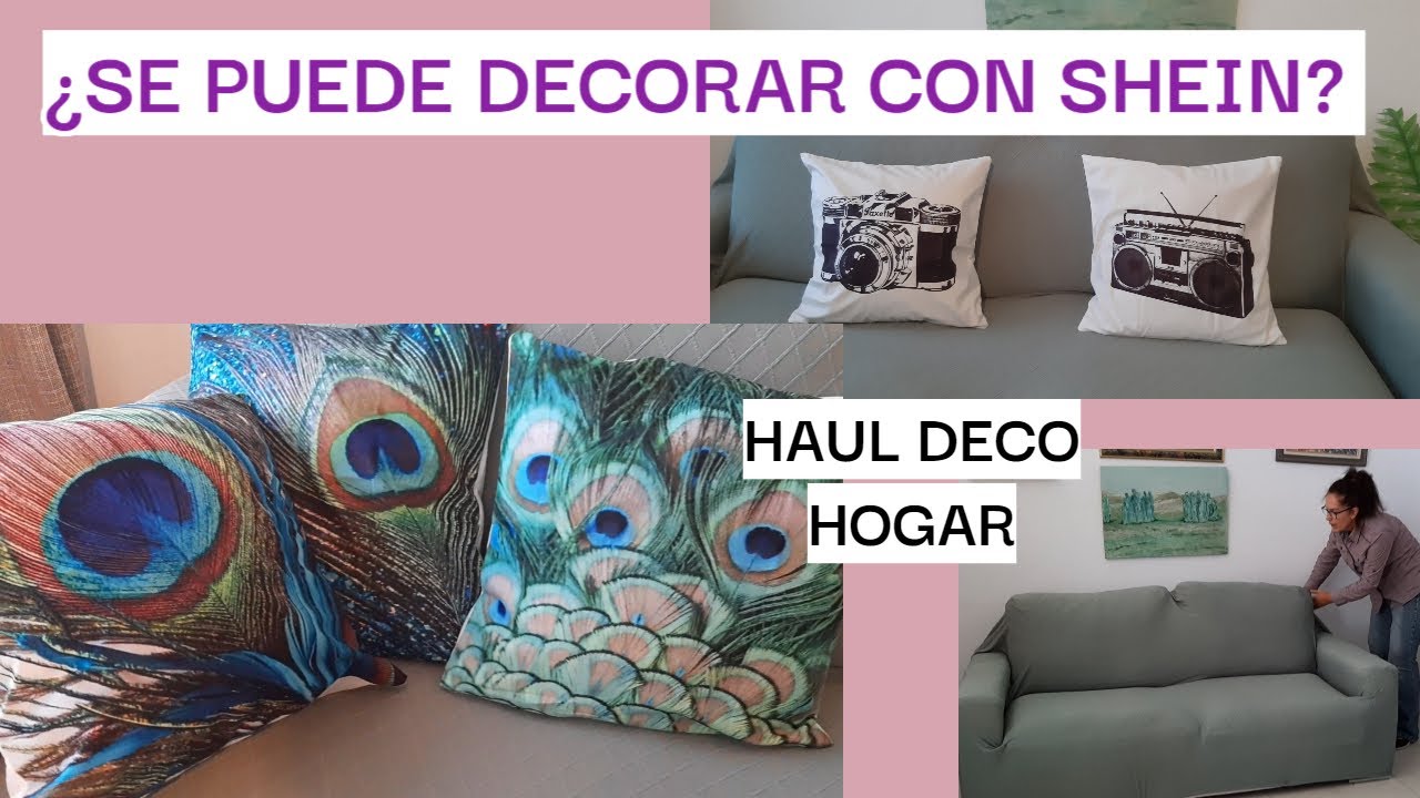 HAUL DECO-HOGAR CON #SHEIN/Fundas de sofá y cojines - YouTube