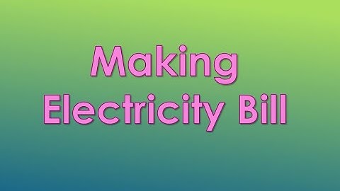 How to make an electricity bill in Excel? | Microsoft Excel