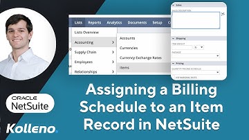 NetSuite Tutorial Assigning a Billing Schedule to an Item Record in NetSuite