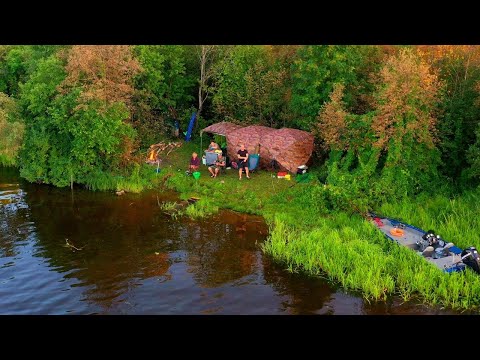 Видео: Трёхдневная рыбалка с ночёвками на реке. Гитара у костра. Донки, резинки, готовка на костре. Природа