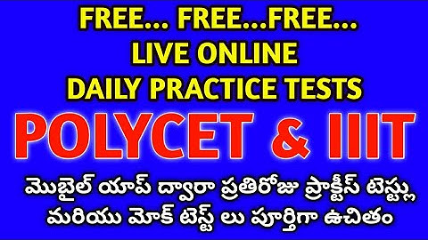 AP POLYCET/IIIT -2021 # FREE ONLINE DAILY PRACTICE TESTS  #