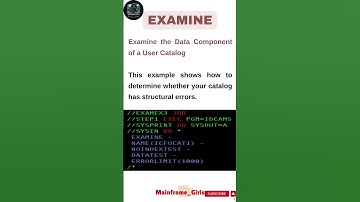 Mainframe IDCAMS EXAMINE #mainframe #utilities #ibm #examine  #commands #functions #parameters