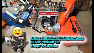 Ariens Platinum 30" Engine Swap with Predator 8HP 301cc from Harbor Freight | Walkthrough & Review