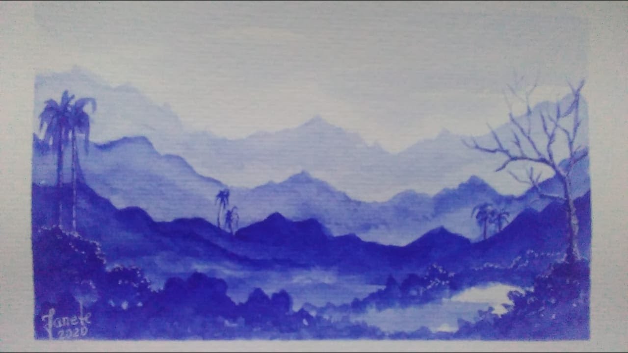 Desenho monocromático com aquarela - YouTube
