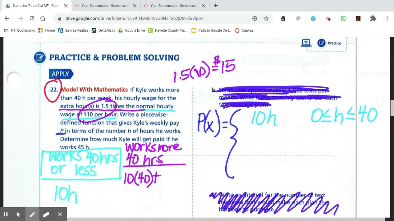 1-3 Piecewise Function Word Problem - YouTube