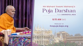 Mahant swami Maharaj Morning Puja Darshan, Sarangpur, India 9 May 2024 6:15 am