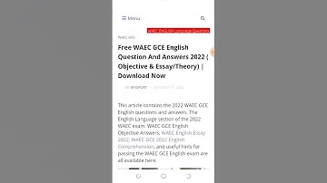 WAEC English Essay  | 2022 GCE Questions And Answers (Obj/Theory) Is Now Available