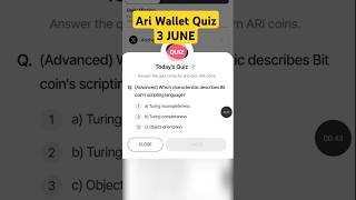 3 June Ari Wallet Quiz Answer 🔥 Ari Wallet Quiz Today | ✨Ari Wallet Today Quiz Answer 🔥Ari Wallet