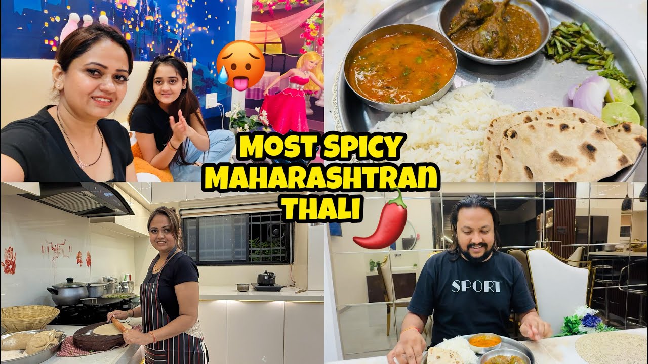 Most Spicy Maharashtrian Thali and Thesa Bindass Kavya ki Mummy Marathi hai