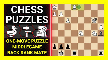 Chess Puzzles to Practice. Themes: One-move puzzle, Middlegame, Back rank mate. Learn