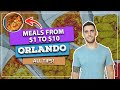 ☑️ $1, $3, $5 and $10 meals in ORLANDO! Eat very cheaply and save on food!