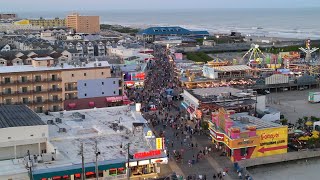 Wildwood Boardwalk Drone Tour at Night - 2022