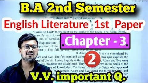 🔴Live 8 बजे | BA 2nd Semester English Literature 1st Paper Chapter 3 |By Siddhant sir @Paper Hacker