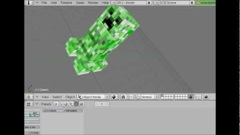 Blender 3D v2.49b - 3D Minecraft Creeper