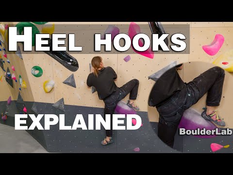 Learn how to heel hook when climbing at the bouldering gym with Boulder Lab