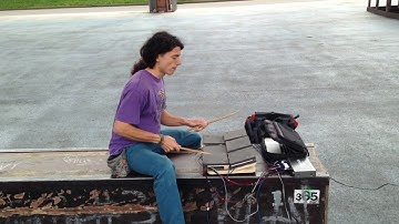 Handmade portable electronic drum using piezoelectrics