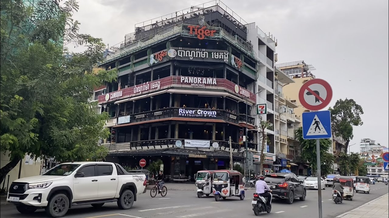 ROYAL PALACE Riverside Park Walking Tour Around Street View | CAMBODIA 2022