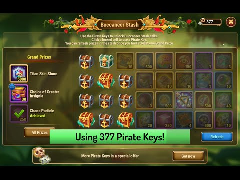 Hero Wars — Using All of My Pirate Keys in the Buccaneers Stash During Blackbeards Legacy