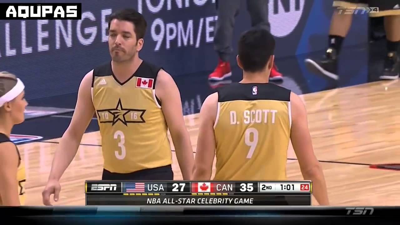 ⁣2016 NBA All Star Weekend   CANADA vs USA   Celebrity Game Full Game Highlights